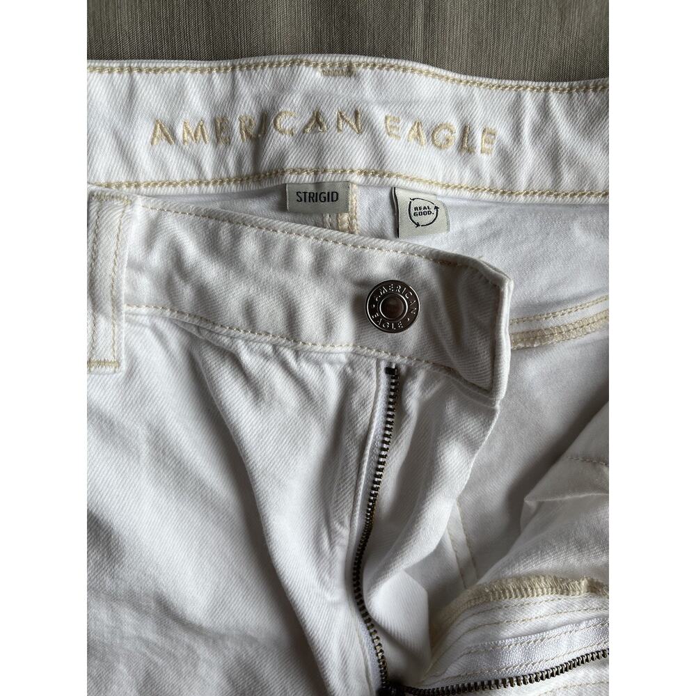 American Eagle 8 Reg. Super High Rise Baggy Wide Leg Jeans Strigid Off White - Picture 4 of 8